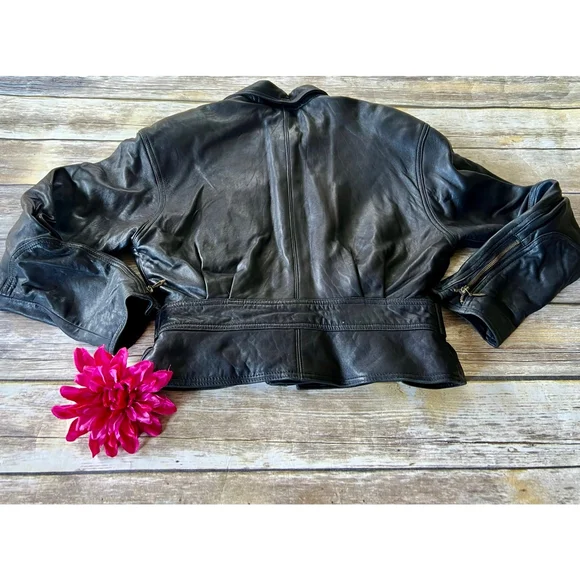 Micheal Joseph Leather Biker Jacket - Picture 4 of 8